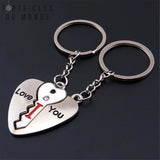 porte clé de couple , duo de porte-clés coeur et clé 