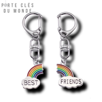 porte clé duo best friend avec arc-en-ciel 
