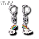 porte clé duo best friend avec arc-en-ciel 