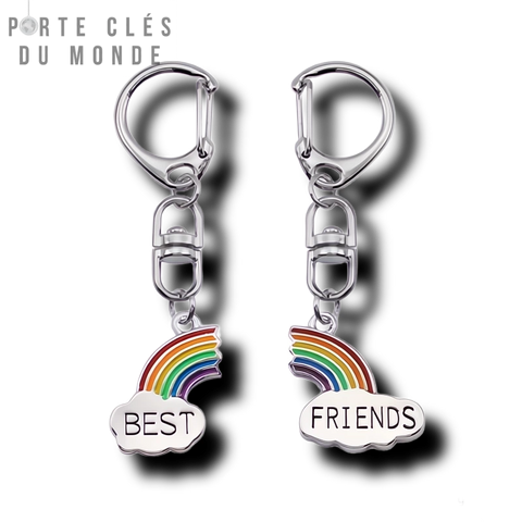 porte clé duo best friend avec arc-en-ciel 