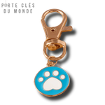 Duo de porte clé couple avec empreinte  patte de chat
