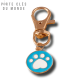 Duo de porte clé couple avec empreinte  patte de chat