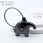 porte clé éléphant noir pour homme assorti à celui de sa partenaire