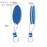 Porte clé flottant en mousse avec dimensions afficher 8 cm x 3.5 cm x 1.5 cm