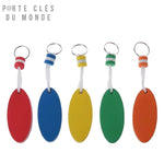 Ensemble de 5 porte clé flottant en mousse EVA, vue sur fond blanc