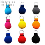 Porte clé flottant néoprène, photo des 9 couleurs disponibles pour trousseau sécurisé