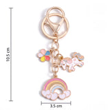 Dimensions du porte-clés licorne arc-en-ciel : 10,5 cm de hauteur et 3,5 cm de largeur