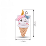 Porteclé licorne Candy avec dimensions affiché 2,1cm de large et 3,7 cm de long
