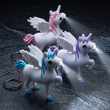 Porte clé licorne lumineux décliné en plusieurs couleurs avec effet de lumière