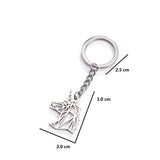Porte-clé licorne origami, tête de 3 cm sur 2 cm et anneau de 2,5 cm de diamètre