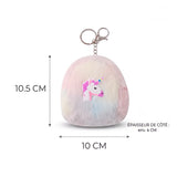 Dimensions du porte-clé licorne sac à dos : 10,5 cm de hauteur, 10 cm de largeur et 4 cm d’épaisseur
