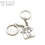 porte clé maison couple en forme de maisonette