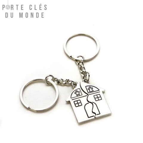 porte clé maison couple en forme de maisonette
