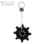 Porte-clé marin flottant noir, design gouvernail en mousse EVA multicouche
