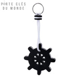 Porte-clé marin flottant noir, design gouvernail en mousse EVA multicouche