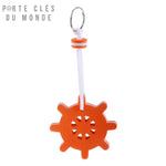 Porte-clé marin flottant orange gouvernail, visibilité maximale sur l’eau