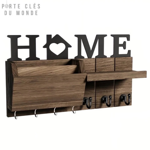 porte clés mural bois