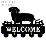 porte clé mural chien noir