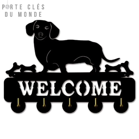 porte clé mural chien noir