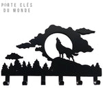 porte clés mural loup