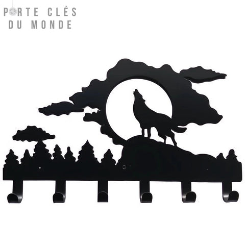 porte clés mural loup