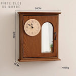 porte clé mural miroir bois