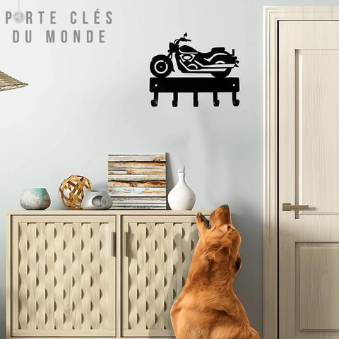 porte clés mural moto