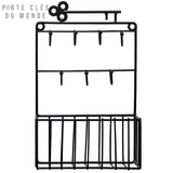 porte clé mural metal noir