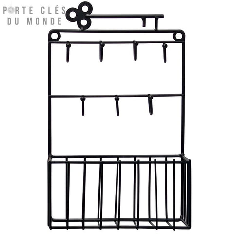 porte clé mural metal noir