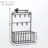 porte clé mural noir en métal