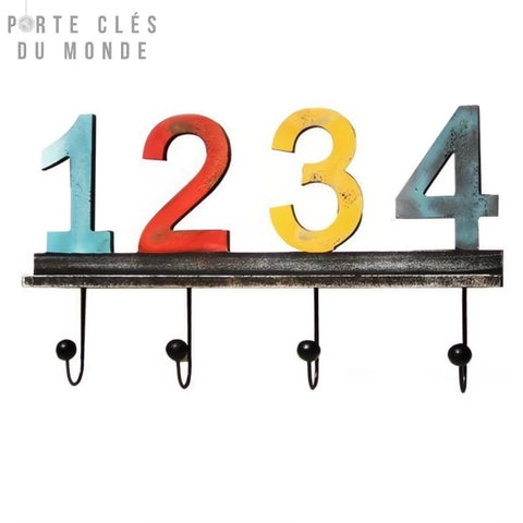 porte clé mural rustique avec numéro​