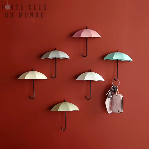 porte clés mural parapluies colorés