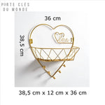 porte clés mural coeur romantique