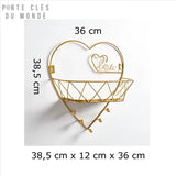 porte clés mural coeur romantique