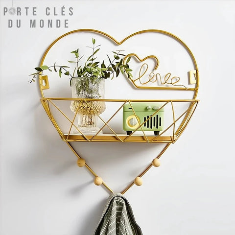 porte clé mural coeur romantique