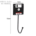 porte clé mural vintage disquette