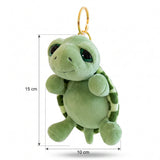 Dimensions du porte clé peluche tortue de 15 cm de hauteur et 10 cm de largeur