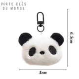Porte clé tête de panda avec dimensions visibles, accessoire compact et pratique pour clés