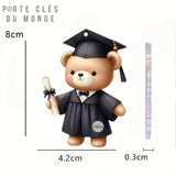 porte clé pour couple ours écolier en tenue