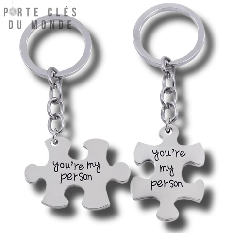 porte clé pour couple puzzle en duo