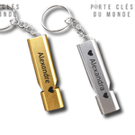 porte clé pour couple sifflet personnalisé
