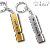 porte clé pour couple sifflet personnalisé