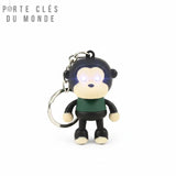Porte clé singe lampe noir, accessoire lumineux compact pour trousseau de clés