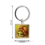 Dimensions du porte clé tortue cabochon carré 6,5cm sur 3,2 cm