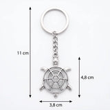 Dimensions du porte clé tortue ajourée de 11 cm avec tortue de 4,8 cm sur 3,8 cm