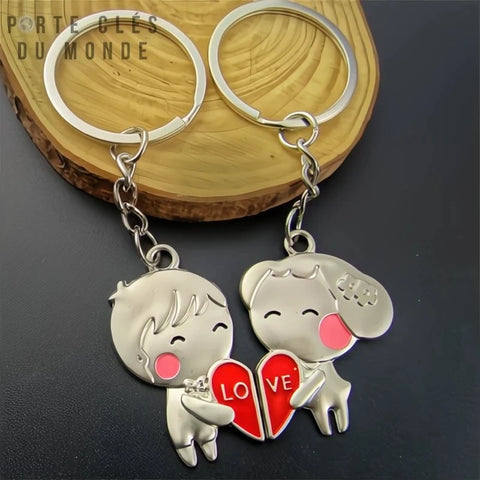 porte-clés couple amoureux en duo