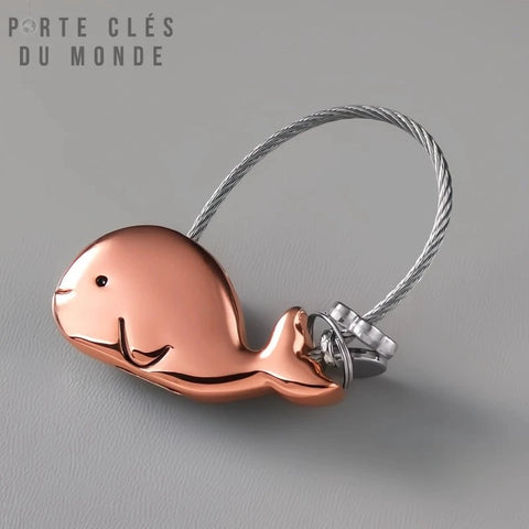 porte clés couple baleine rose