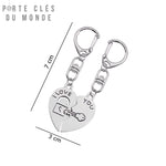 accessoire romantique porte clé couple cadenas gravé « I love you »