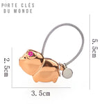 porte clés couple cochon avec dimensions affichées  