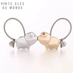 porte clés couple cochon 